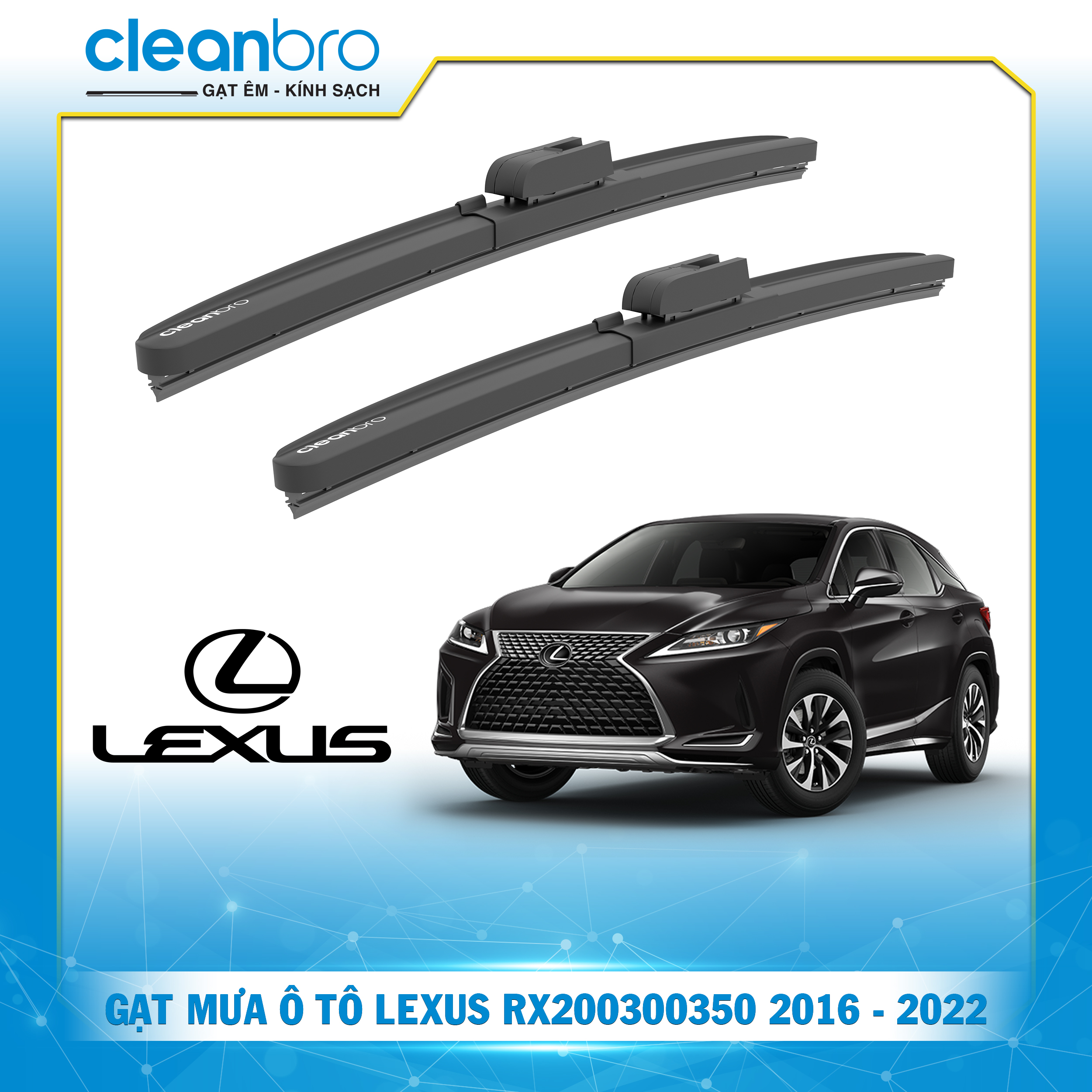 Gạt mưa ô tô hiệu ứng lá sen Lexus RX200/300/350 [2016-2022]